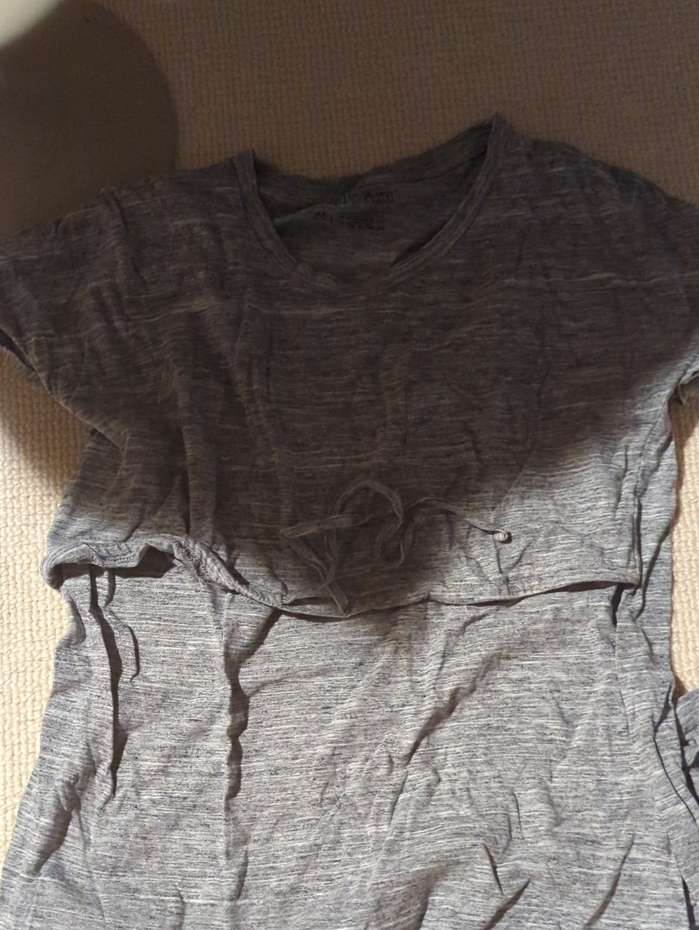 Latched Mama Heather Gray Short Sleeve Drawstring Maternity Top